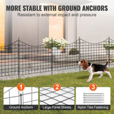 Garden Fence, 36.6in(H) x29.5in(L) Animal Barrier Fence, Underground Decorative Garden Fencing with 2.5 Inch Spike Spacing, Metal Dog Fence for the Yard and Outdoor Patio, 5 Pack